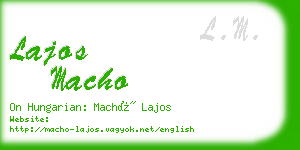 lajos macho business card